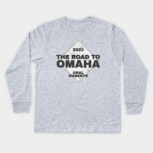 Oral Roberts Road To Omaha College Baseball 2023 Kids Long Sleeve T-Shirt